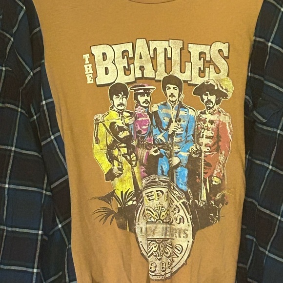NWT Upcycled Beatles Flannel Tee size L-XXL - Picture 2 of 7